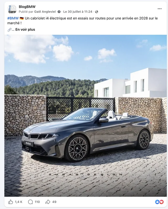 Publication Facebook BlogBMW.fr : BMW i4 cabriolet