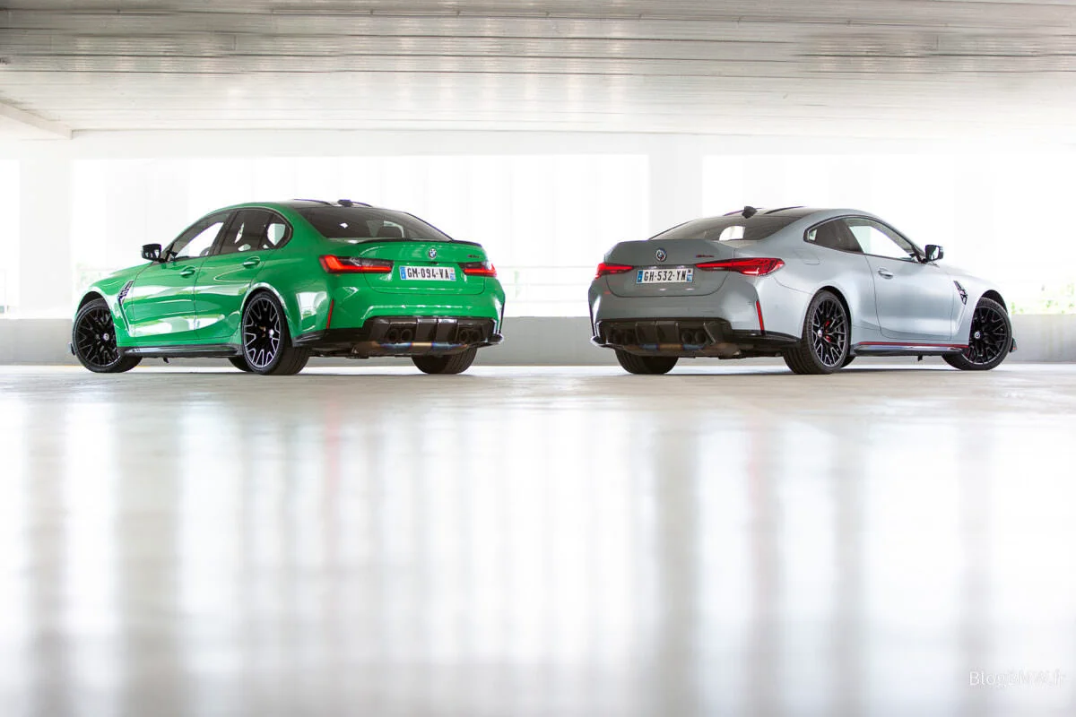 BMW M3 CS et M4 CSL vues de dos
